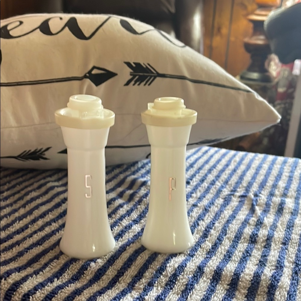 White Salt and Pepper Shakers